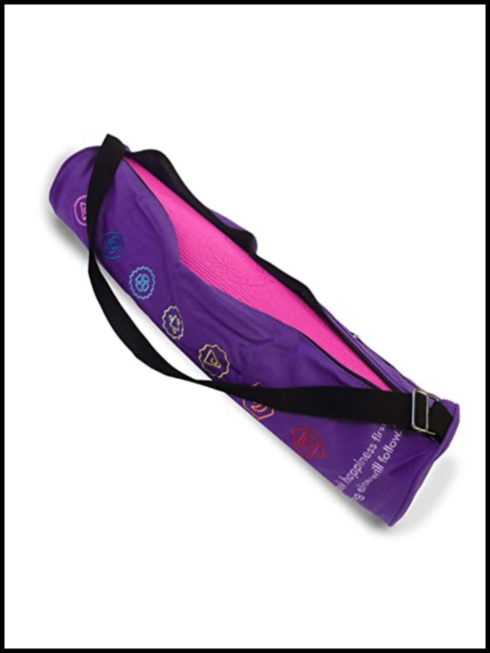 Cotton Canvas Yoga Mat Bag with Shoulder Strap, Breathable Lightweight Gym